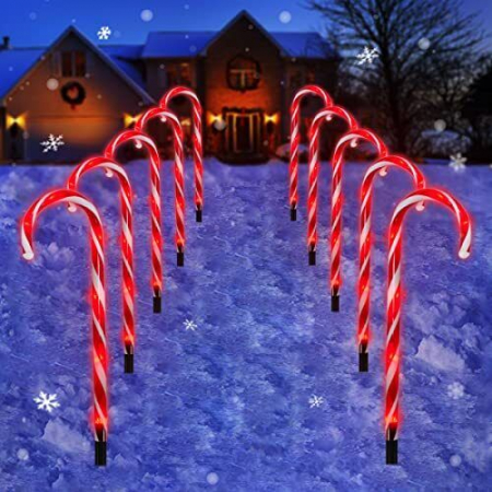 Decoratiune luminoasa pentru Craciun, 5 Acadele pentru exterior, incarcare solara, 40 cm [6]