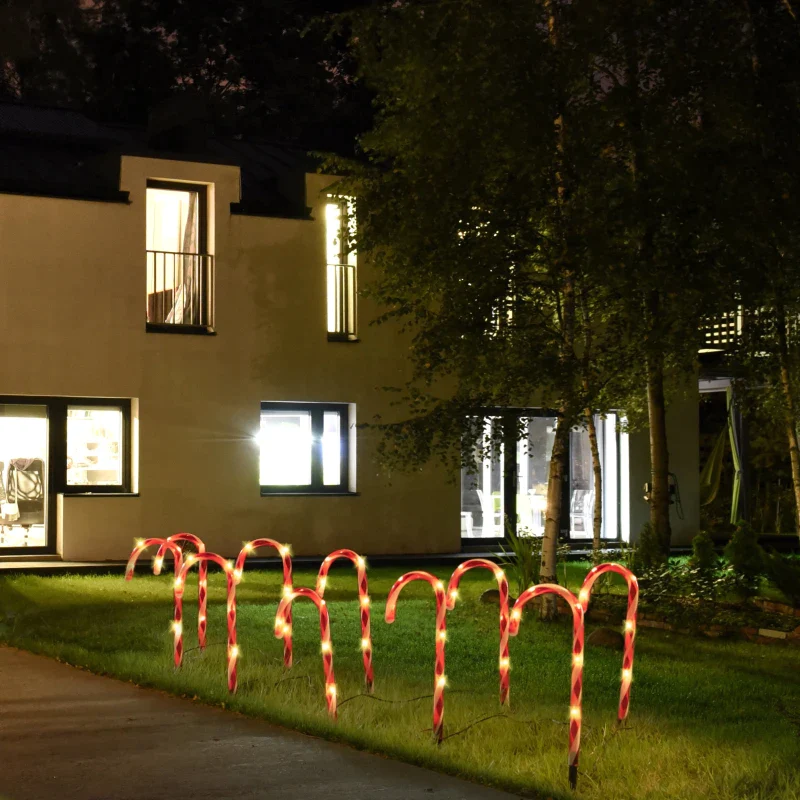 Decoratiune luminoasa pentru Craciun, 5 Acadele pentru exterior, incarcare solara, 40 cm [1]