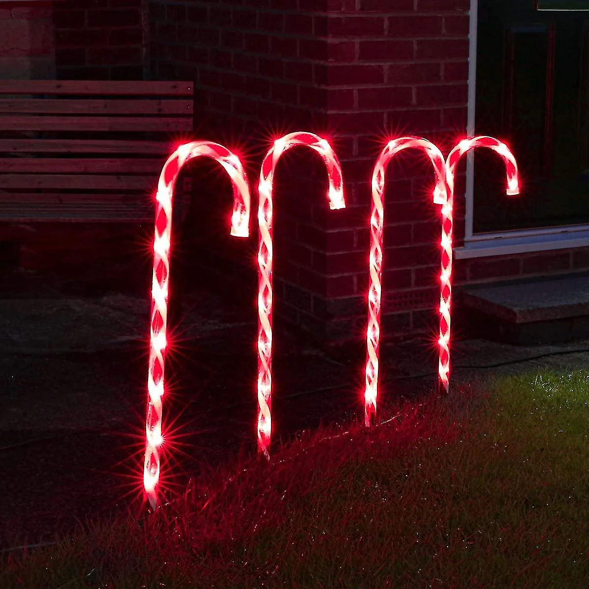 Decoratiune luminoasa pentru Craciun, 5 Acadele pentru exterior, incarcare solara, 40 cm [4]