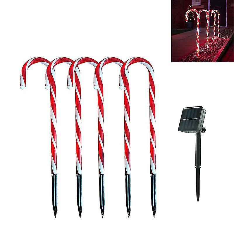 Decoratiune luminoasa pentru Craciun, 5 Acadele pentru exterior, incarcare solara, 40 cm [5]