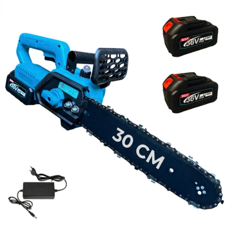 Drujba Electrica fara Fir German Meister, cu 2 Acumulatori 36V 8Ah, Sistem Ungere Lant cu Ulei, Lama 12 Inch/30 cm [0]