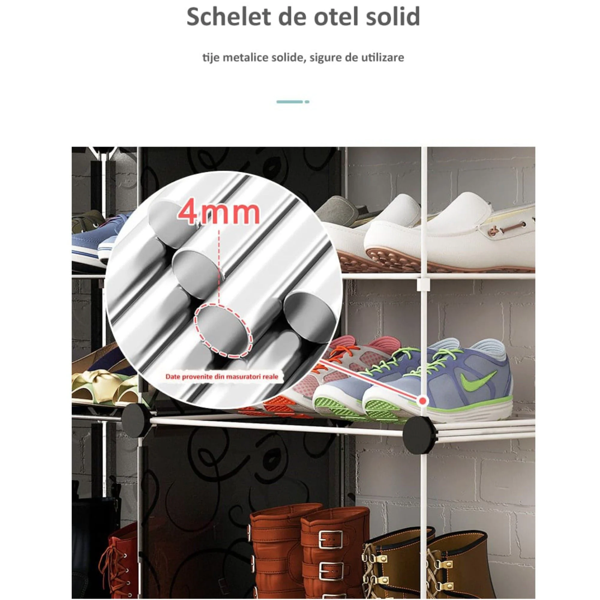 Dulap Modular pentru Copii cu Desene Animate, 3 Compartimente, Organizator Haine si Jucarii, Design Colorat, Montaj Rapid [4]