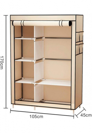 Dulap pentru Haine, Dressing din panza, schelet metalic, 105x45x170 cm [2]
