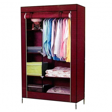 Dulap pentru Haine, Dressing din panza, schelet metalic, 105x45x170 cm [4]