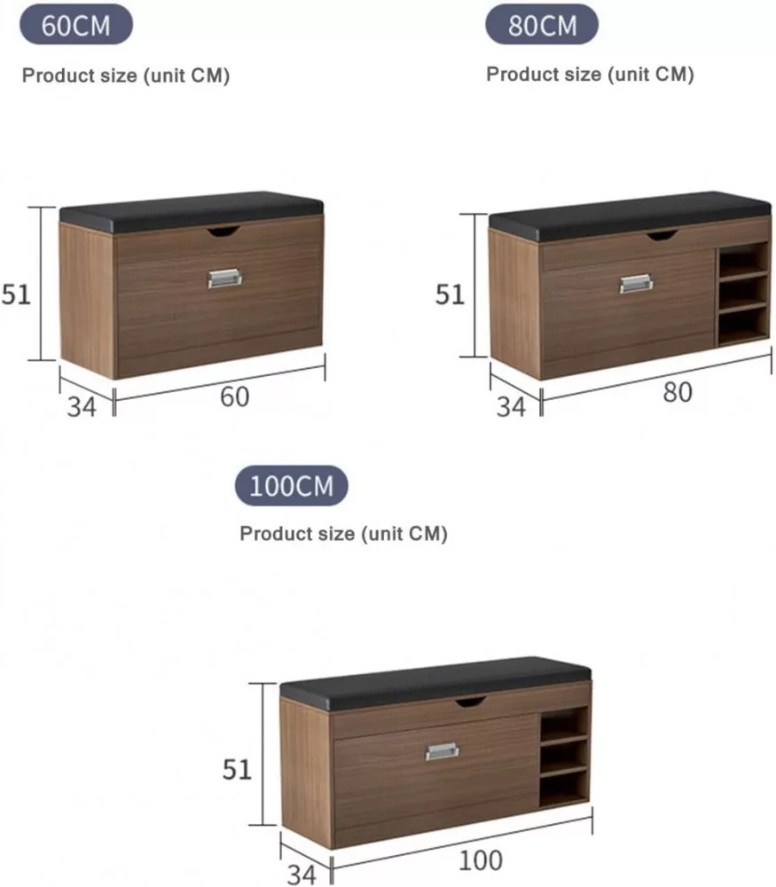 Dulap pentru pantofi tip bancheta 60 x 34 x 50 cm [4]