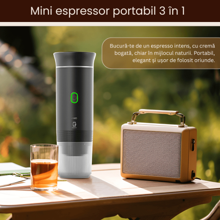 Espressor portabil automat, 3 x 2500mAh, incalzire rapida, 60ml apa, 150ml cafea [1]