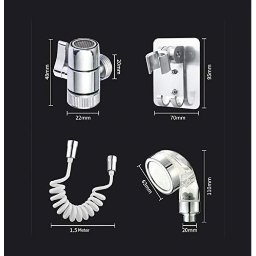 Extensie cap dus pentru robinet, Furtun flexibil, Spalare usoara [6]