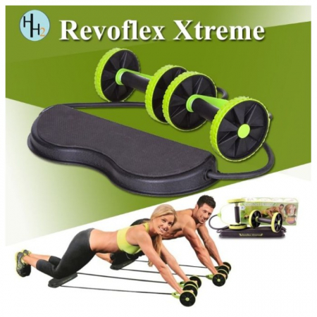 Extensor Fitness cu suport pentru genunchi, negru/verde, Revoflex Xtreme [6]