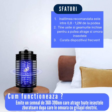 Felinar Electric 360° UV impotriva Insectelor, Tantarilor - LAMPA MOSQUITO [5]