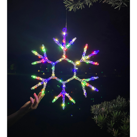 Figurina cu Lumini Led in forma de Fulg, Bradulet, Clopotei, Stea, pentru Craciun, 30 cm [4]