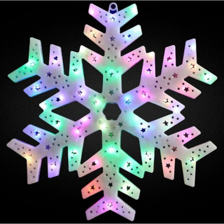 Figurina luminoasa in forma de Fulg, Brad, Mos, Ren, Lumina Multicolora, 50 cm [6]