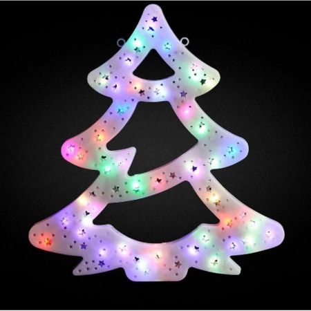 Figurina luminoasa in forma de Fulg, Brad, Mos, Ren, Lumina Multicolora, 50 cm [1]