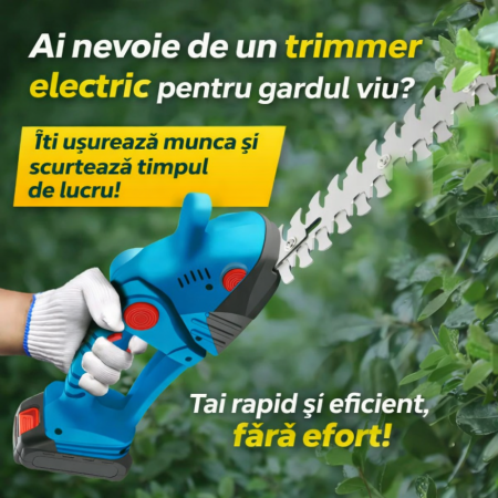 Foarfeca electrica de tuns gard viu si iarba 2 în 1, fara fir, cu 2 Acumulatori 48V, 2 lame, usoara si ergonomica [1]