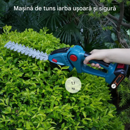 Foarfeca electrica de tuns gard viu si iarba 2 în 1, fara fir, cu 2 Acumulatori 48V, 2 lame, usoara si ergonomica [3]