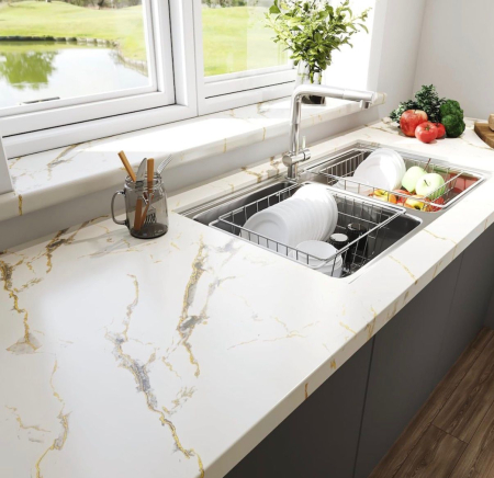 Folie imitatie marmura autoadeziva pentru bucatarie, baie, 60 x 300 cm [28]