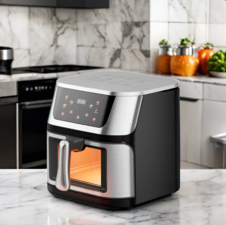 Friteuza cu aer, 12L Capacitate, 2400W, Afisaj Digital, LCD Touch, cu geam [7]