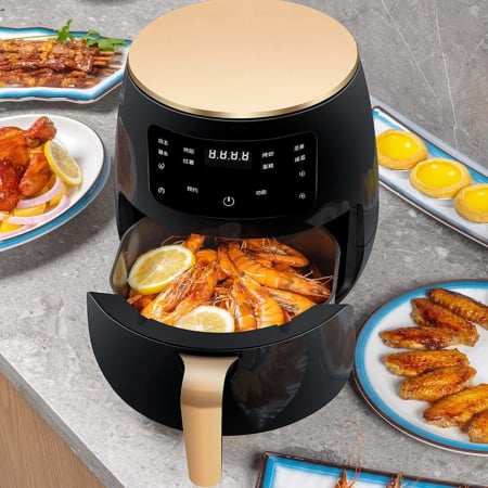 TOATE PRODUSELE - Friteuza cu aer cald 6 Litri, S-18 Air Fryer, 2400W, afisaj digital, LCD Touch control