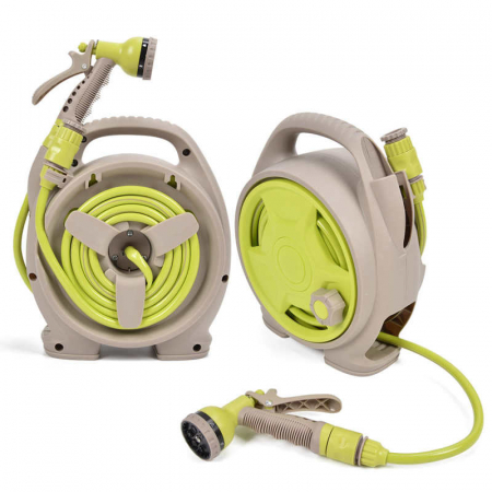 TOATE PRODUSELE - Furtun cu Tambur Profesional 10m / 15m cu pistol de stropit, 6 moduri de stropire, pentru gradina