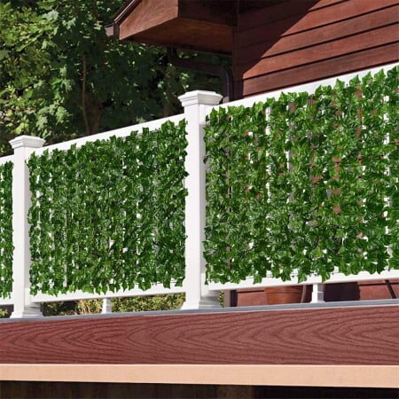 Gard artificial verde cu frunze, 300x100cm [5]