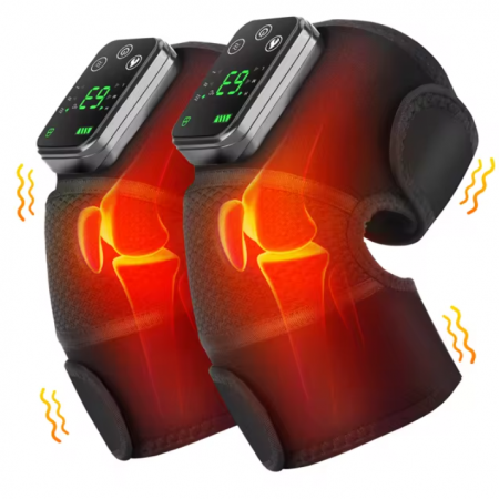 Genunchiera 2 in 1 cu Masaj si Incalzire, 3 Trepte de incalzire si vibratie, Incarcare USB, Marime Universala [10]