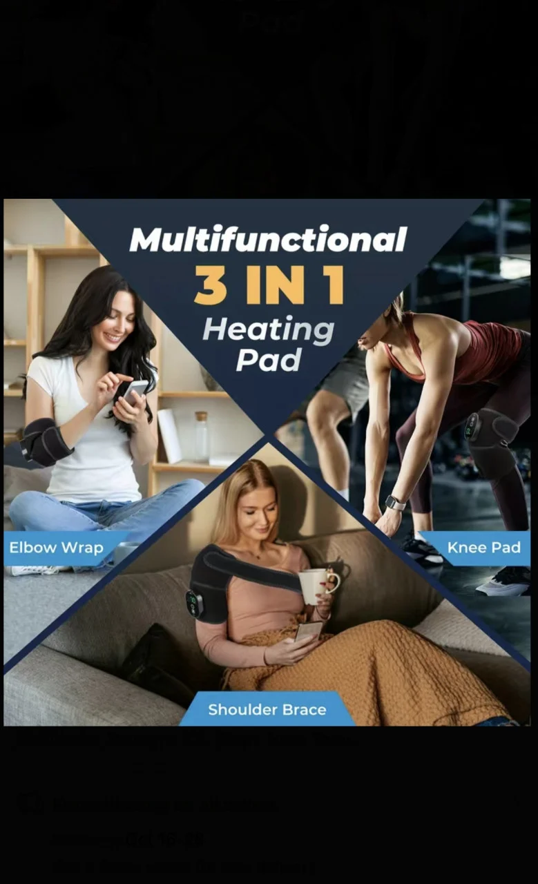Genunchiera 2 in 1 cu Masaj si Incalzire, 3 Trepte de incalzire si vibratie, Incarcare USB, Marime Universala [7]