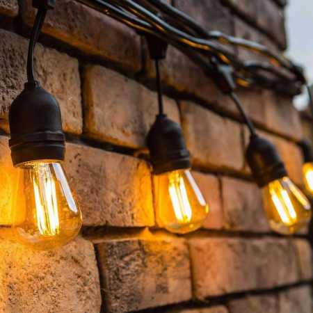 Ghirlanda 5M/10 metri, 10/20 becuri LED lumina calda (3000 K), pentru gradina, Bec E27, IP44 [3]