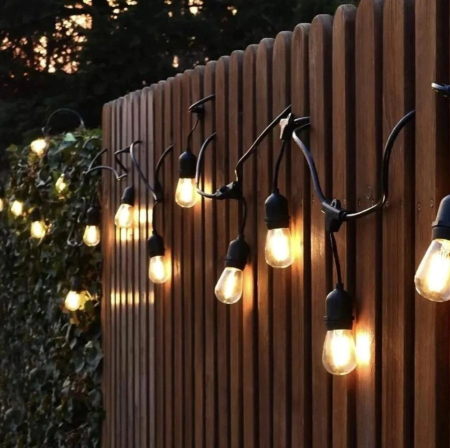 Ghirlanda 5M/10 metri, 10/20 becuri LED lumina calda (3000 K), pentru gradina, Bec E27, IP44 [7]
