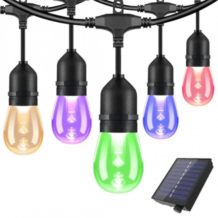 Ghirlanda Solara 25M/30 metri cu becuri Led dimensiune E27 incluse, 3000K, IP65, lumina calda sau colorata RGB [11]