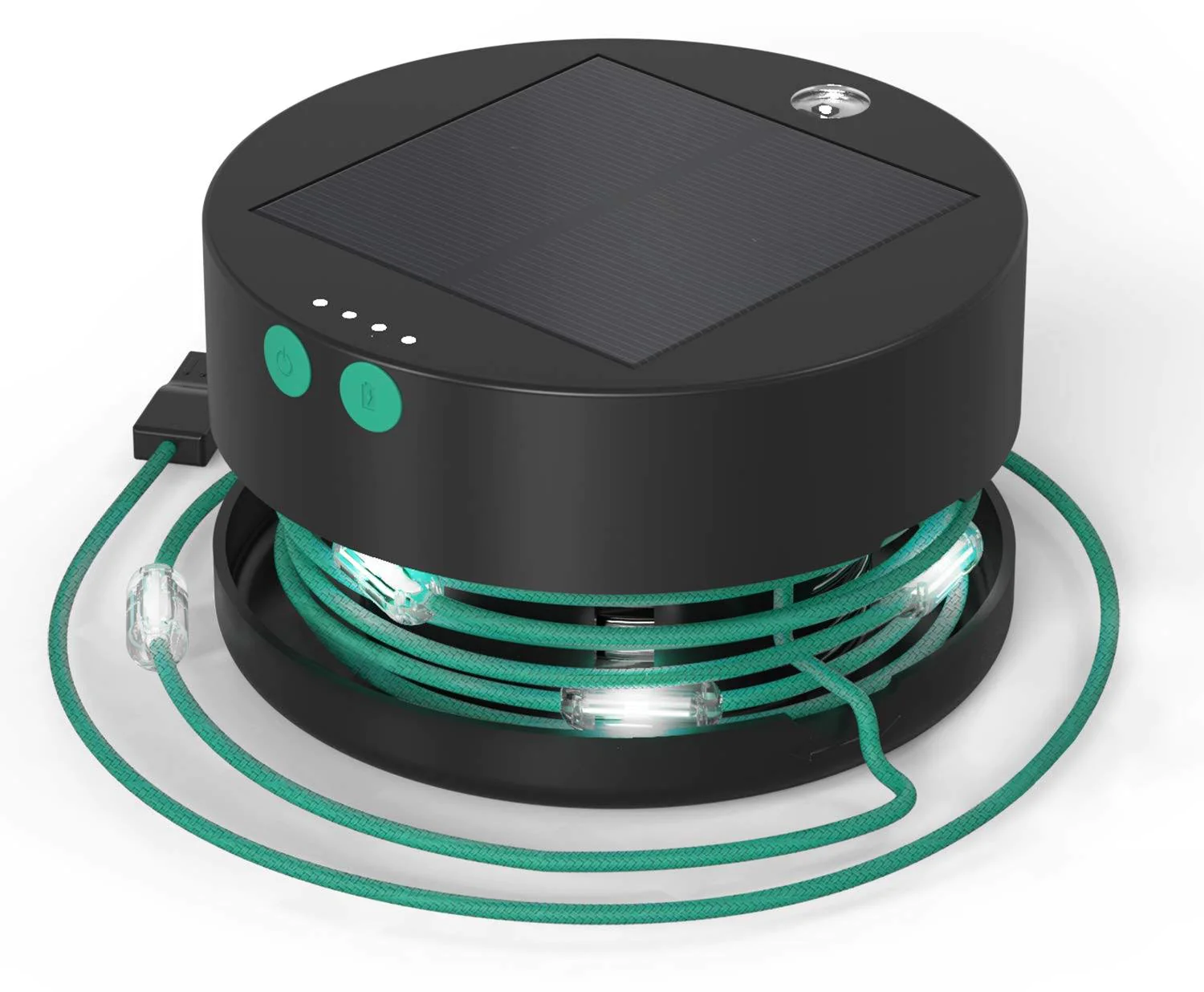 Ghirlanda solara pentru camping cu 10 beculete led, lanterna si functie de baterie externa [0]
