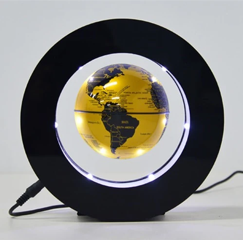 Glob magnetic plutitor cu lumini LED, suport rotund, levitatie [1]