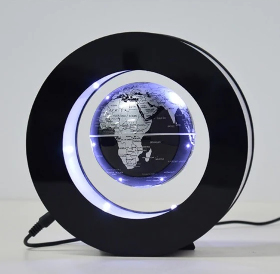 TOATE PRODUSELE - Glob magnetic plutitor cu lumini LED, suport rotund, levitatie