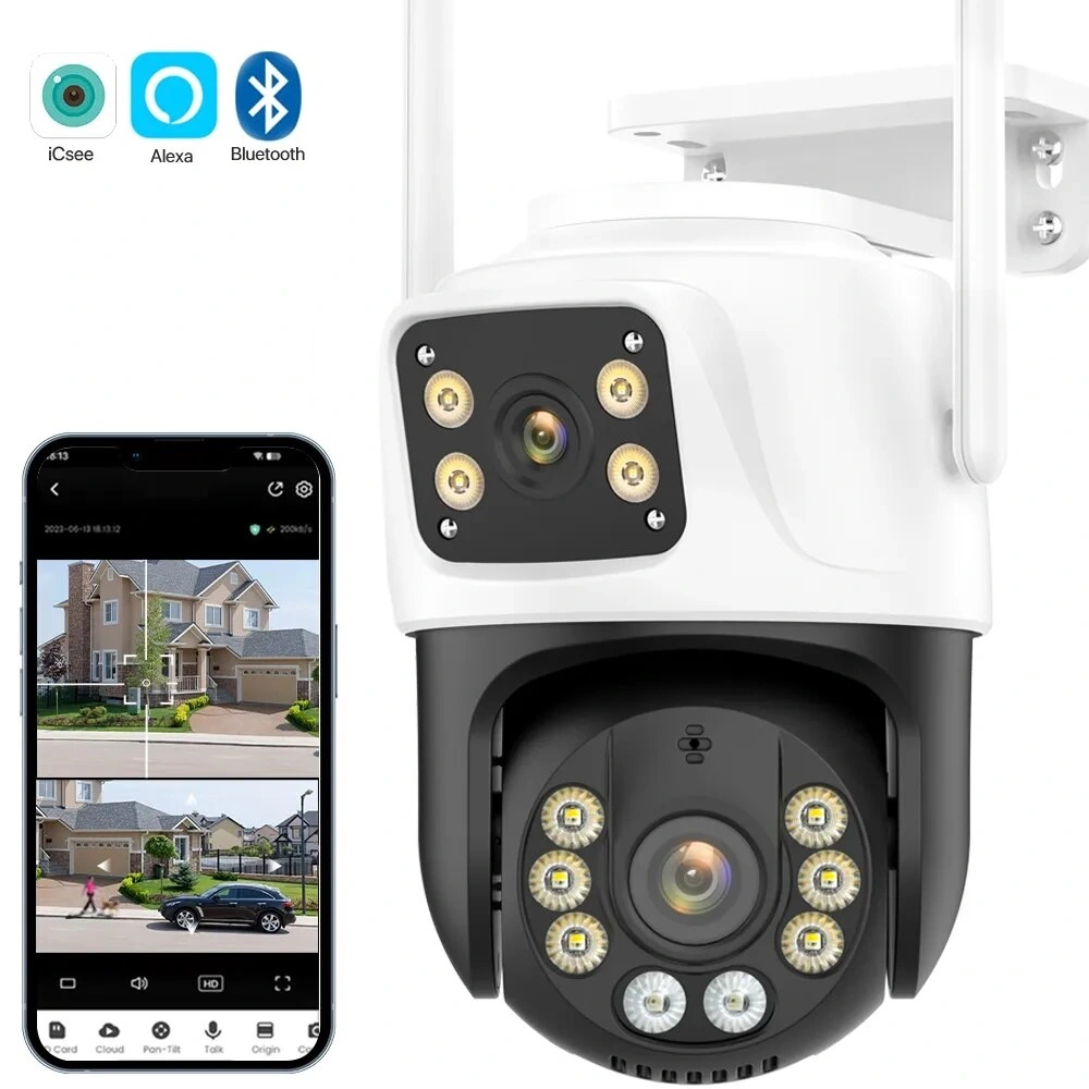 TOATE PRODUSELE - Camera Supraveghere Dubla, WiFi, Rotatie la 360 de grade, vedere pe timp de noapte color, notificări, recunoaștere a figurii umane