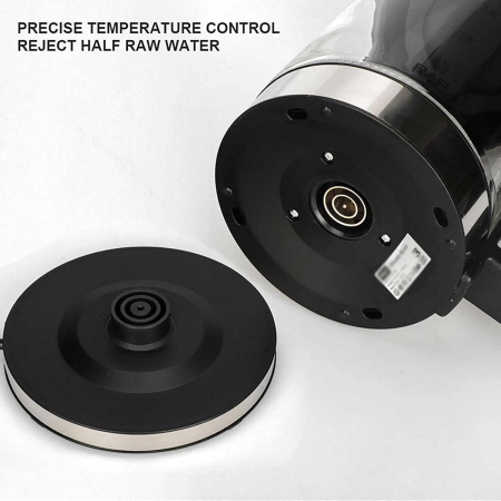 Incalzitor de Apa Electric MARADO cu Ceainic din Sticla, 2.2L, 1500W, LED, Pastrare Temperatura, Design Negru/Argintiu [1]