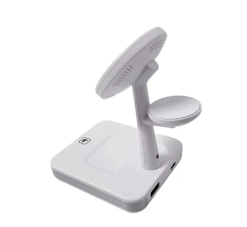 Incarcator wireless 4 in 1 Andowl 991, 25W, compatibil cu iPhone, iWatch, Airpod Pro 2 3, cu mufa USB Type-C, lumina LED, alb [8]