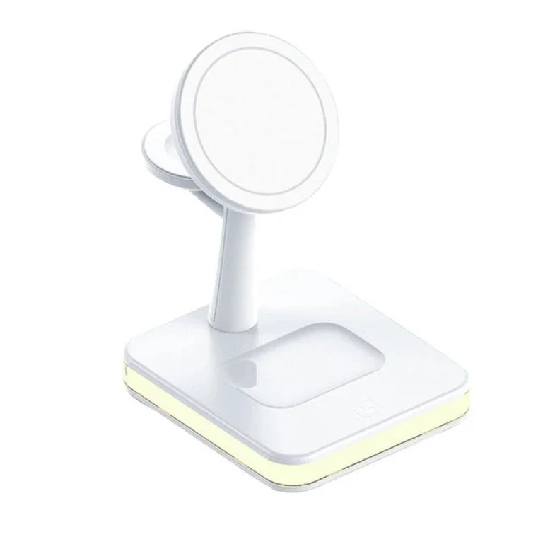 Incarcator wireless 4 in 1 Andowl 991, 25W, compatibil cu iPhone, iWatch, Airpod Pro 2 3, cu mufa USB Type-C, lumina LED, alb [6]