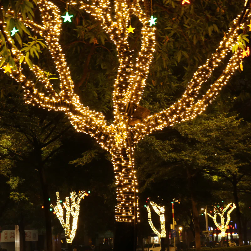 Instalatie de Craciun, tip liniara, pentru exterior, 600 led-uri, 100m, diverse culori [1]