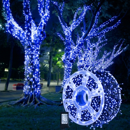Instalatie de Craciun, tip liniara, pentru exterior, 600 led-uri, 100m, diverse culori [18]