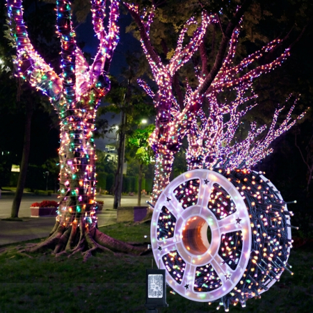 Instalatie de Craciun, tip liniara, pentru exterior, 600 led-uri, 100m, diverse culori [16]