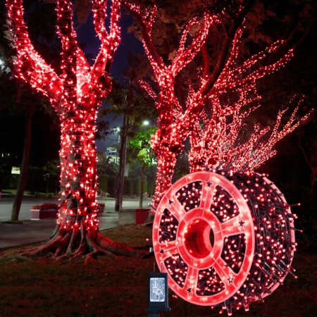 Instalatie de Craciun, tip liniara, pentru exterior, 600 led-uri, 100m, diverse culori [19]