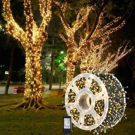 Instalatie de Craciun, tip liniara, pentru exterior, 600 led-uri, 100m, diverse culori
