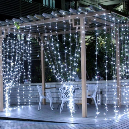 DECORATIUNI CRACIUN - Instalatie de Craciun tip perdea, 9m x 1m diverse culori, alb rece, alb cald, multicolor, albastru