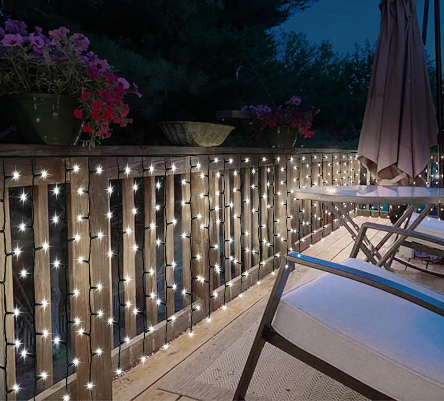 Instalatie Luminoasa cu Franjuri, 240 LED-uri, IP44, 6x1m, Lumina Alba Calda/Rece [12]
