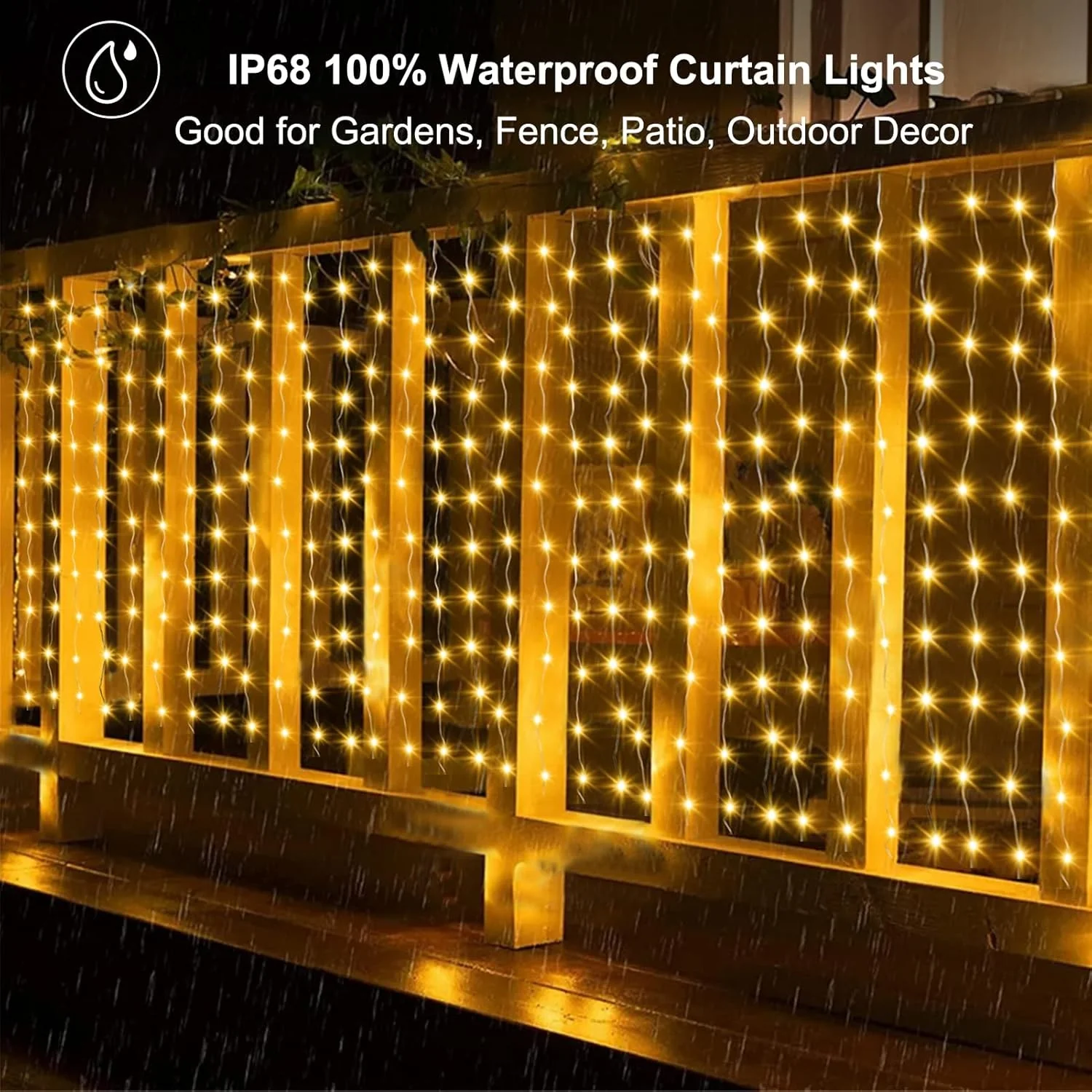 Instalatie Luminoasa cu Franjuri, 240 LED-uri, IP44, 6x1m, Lumina Alba Calda/Rece [2]