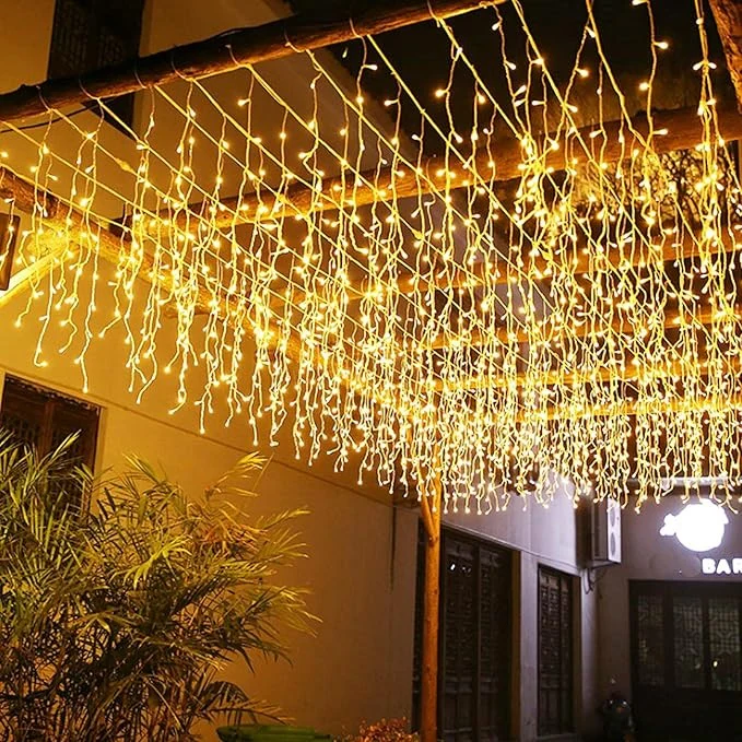 Instalatie Luminoasa cu Franjuri, 240 LED-uri, IP44, 6x1m, Lumina Alba Calda/Rece [1]