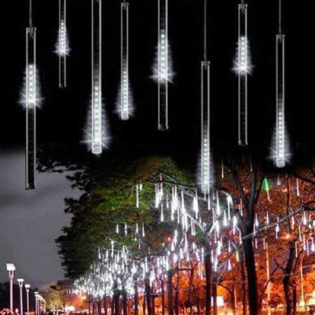 Instalatie tub luminos tip ploaie meteoriti, 30, 50 sau 80 cm, 8 tuburi, diverse culori [11]