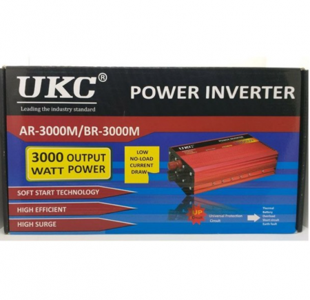 Invertor Auto UKC, 2500 - 3000 W putere, 12V - 220V, din aluminiu [4]