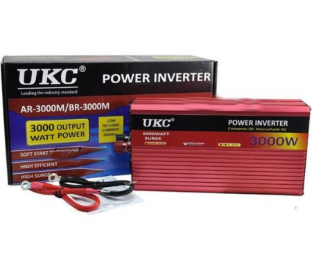 Invertor Auto UKC, 2500 - 3000 W putere, 12V - 220V, din aluminiu [5]