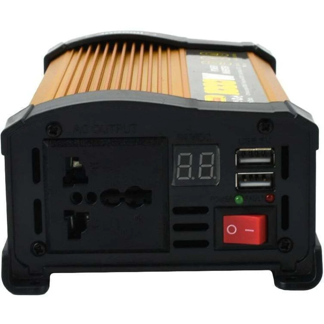 Invertor de tensiune auto Andowl KS500, 500W, 12V, 220V, 18 x 11 x 6.5cm, auriu [3]