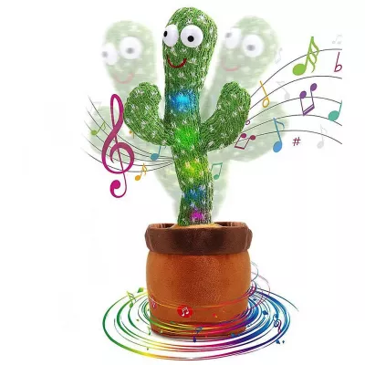 PRET MAXIM 49.99 LEI - Jucarie Cactus din plus, dansator, vorbitor, inregistrare si repetare, lumini, 20 melodii