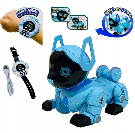 Jucarie interactiva, Robot Catel cu telecomanda control bratara inteligenta, Puppy Stunt Roll [1]